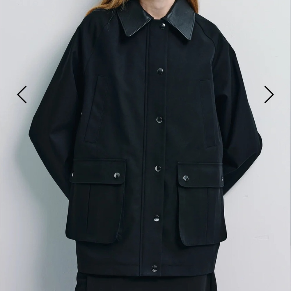 Rue Sophie Black Leather Barn Jacket